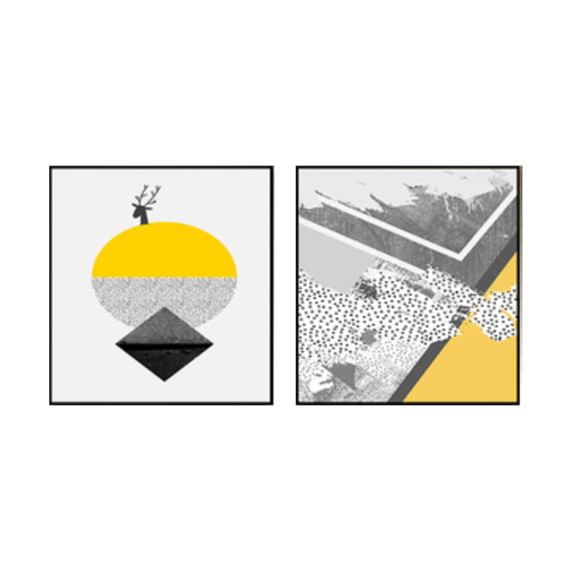Brehn | Texturierte Illustrierte Geometrie Leinwand Kunst Zeitgenössische Wanddekoration für das Wohnzimmer