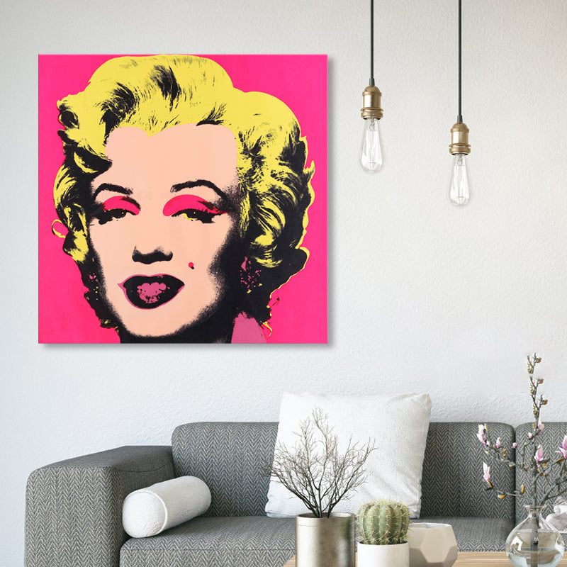 Brehn | Marilyn Monroe Leinwandhaus Innenmalerei Figur Wandkunstdruck in sanften Farben, Texturiert