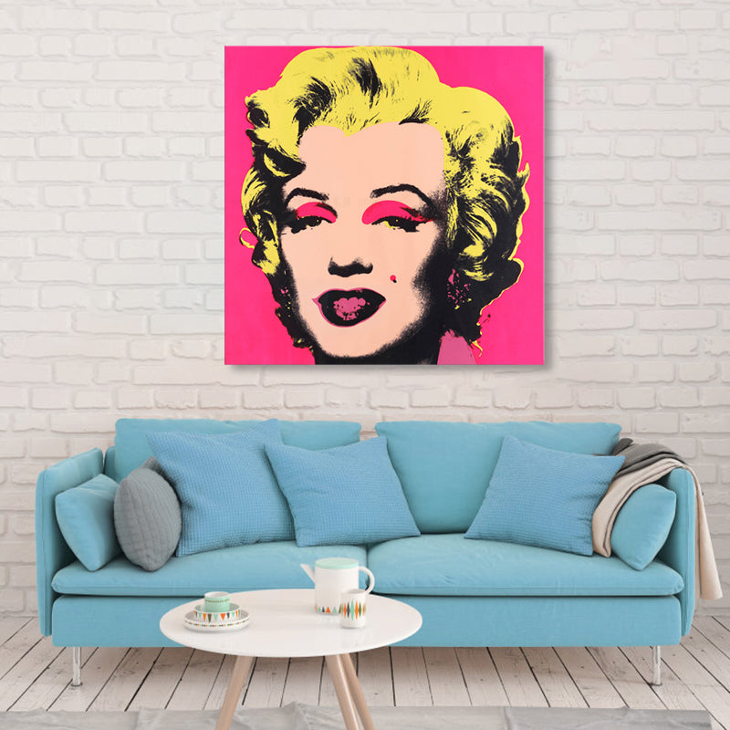 Brehn | Marilyn Monroe Leinwandhaus Innenmalerei Figur Wandkunstdruck in sanften Farben, Texturiert
