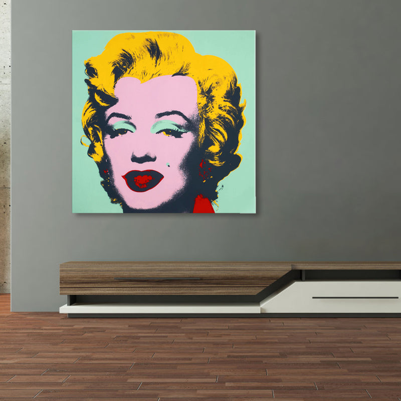 Brehn | Marilyn Monroe Leinwandhaus Innenmalerei Figur Wandkunstdruck in sanften Farben, Texturiert