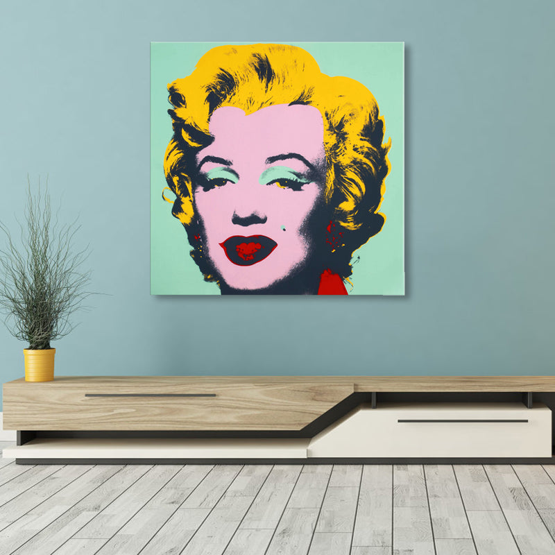 Brehn | Marilyn Monroe Leinwandhaus Innenmalerei Figur Wandkunstdruck in sanften Farben, Texturiert