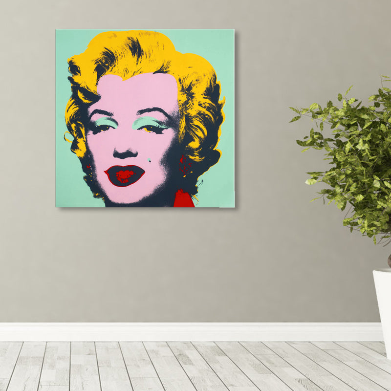 Brehn | Marilyn Monroe Leinwandhaus Innenmalerei Figur Wandkunstdruck in sanften Farben, Texturiert