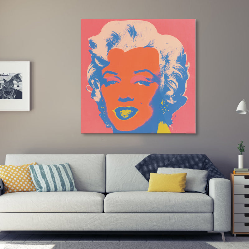 Brehn | Marilyn Monroe Leinwandhaus Innenmalerei Figur Wandkunstdruck in sanften Farben, Texturiert