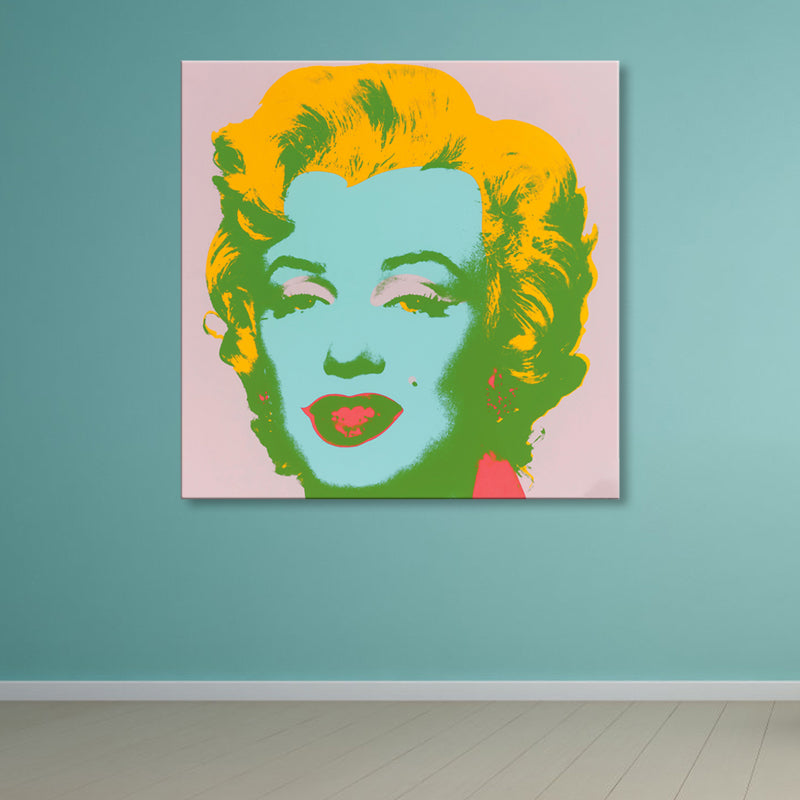 Brehn | Marilyn Monroe Leinwandhaus Innenmalerei Figur Wandkunstdruck in sanften Farben, Texturiert