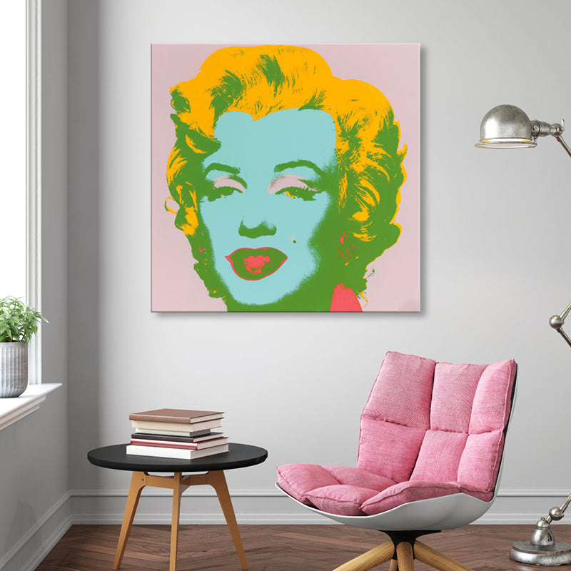 Brehn | Marilyn Monroe Leinwandhaus Innenmalerei Figur Wandkunstdruck in sanften Farben, Texturiert