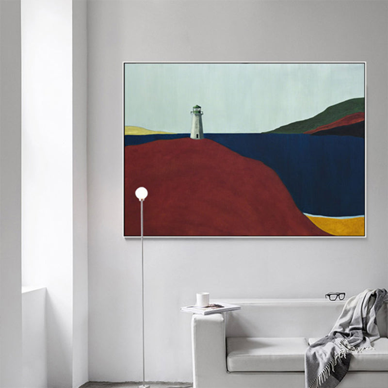 Brehn | Weiche Farbbergansicht Canvas Natürliches Landschaft Pop Art Texturiertes Gemälde für Wohnzimmer