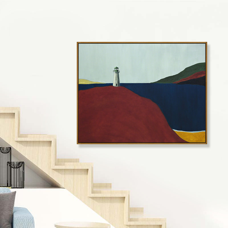 Brehn | Weiche Farbbergansicht Canvas Natürliches Landschaft Pop Art Texturiertes Gemälde für Wohnzimmer