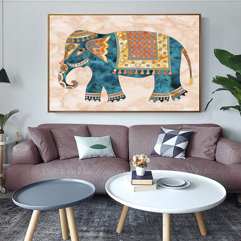 Brehn | Asiatische Zeichnung Tier Kunst Druck Leinwand Strukturierte helle Farbe Wanddekoration für das Wohnzimmer