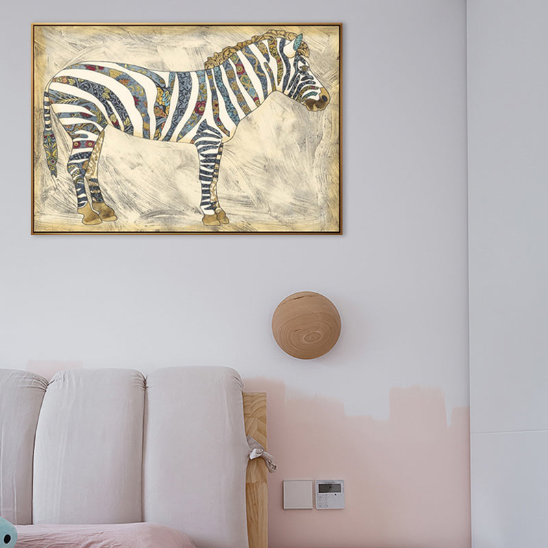 Brehn | Asiatische Zeichnung Tier Kunst Druck Leinwand Strukturierte helle Farbe Wanddekoration für das Wohnzimmer
