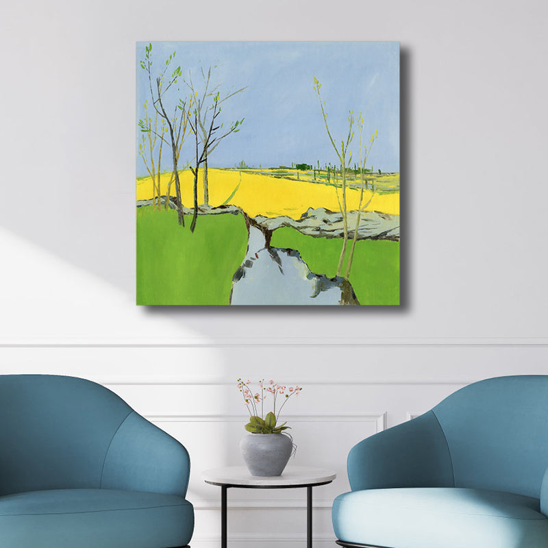 Brehn | Pop Art Farmfield Canvas Weiche Farbe Texturiertes Gemälde für Schlafzimmer, Verschiedene Größen