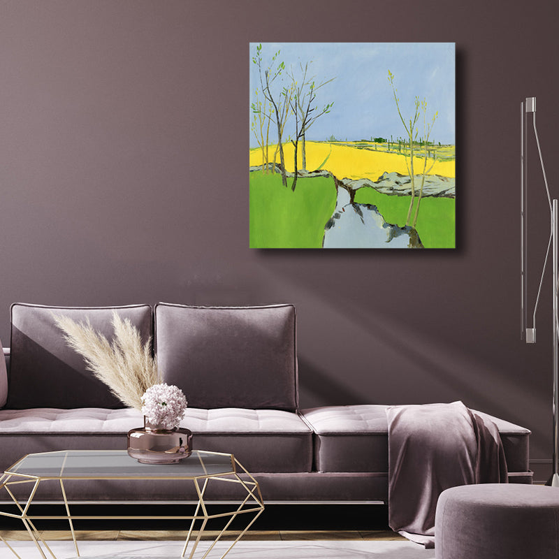 Brehn | Pop Art Farmfield Canvas Weiche Farbe Texturiertes Gemälde für Schlafzimmer, Verschiedene Größen