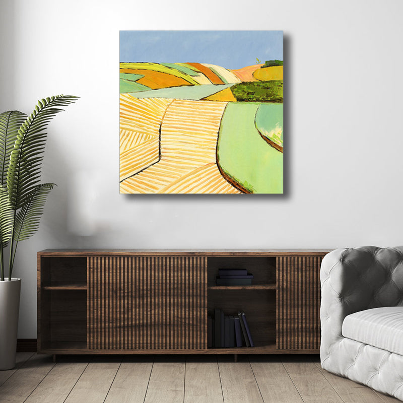 Brehn | Pop Art Farmfield Canvas Weiche Farbe Texturiertes Gemälde für Schlafzimmer, Verschiedene Größen