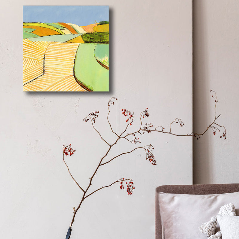 Brehn | Pop Art Farmfield Canvas Weiche Farbe Texturiertes Gemälde für Schlafzimmer, Verschiedene Größen