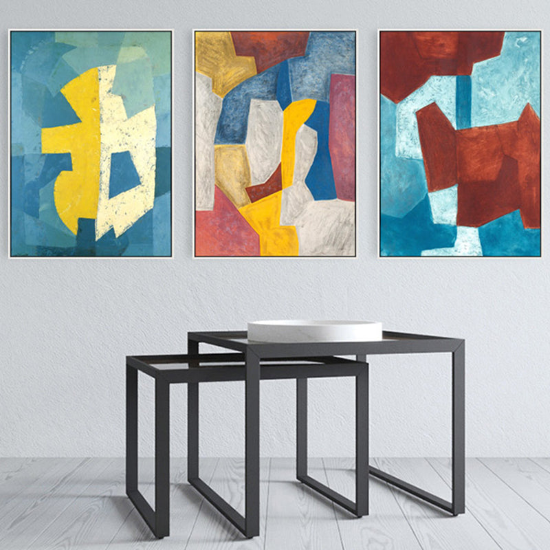 Brehn | Farbige abstrakte Wandkunst Druck Mid-Century Modern strukturierte Leinwand für das Wohnzimmer
