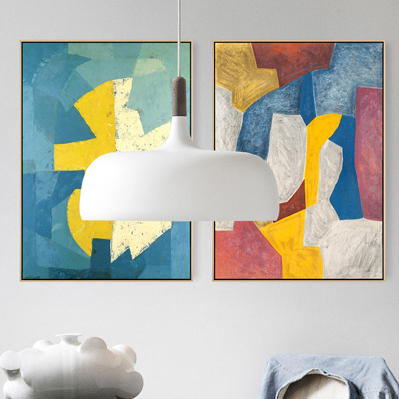 Brehn | Farbige abstrakte Wandkunst Druck Mid-Century Modern strukturierte Leinwand für das Wohnzimmer