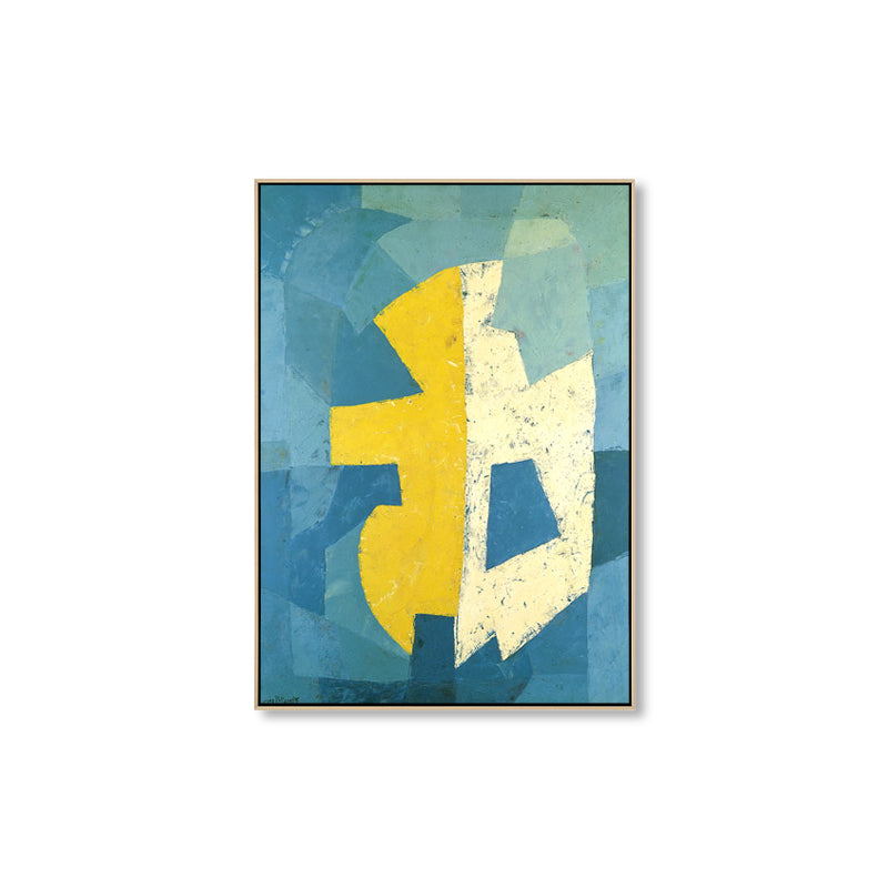 Brehn | Farbige abstrakte Wandkunst Druck Mid-Century Modern strukturierte Leinwand für das Wohnzimmer