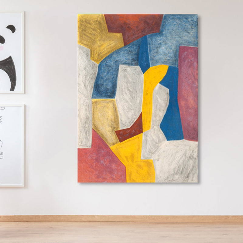 Brehn | Farbige abstrakte Wandkunst Druck Mid-Century Modern strukturierte Leinwand für das Wohnzimmer
