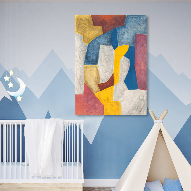 Brehn | Farbige abstrakte Wandkunst Druck Mid-Century Modern strukturierte Leinwand für das Wohnzimmer