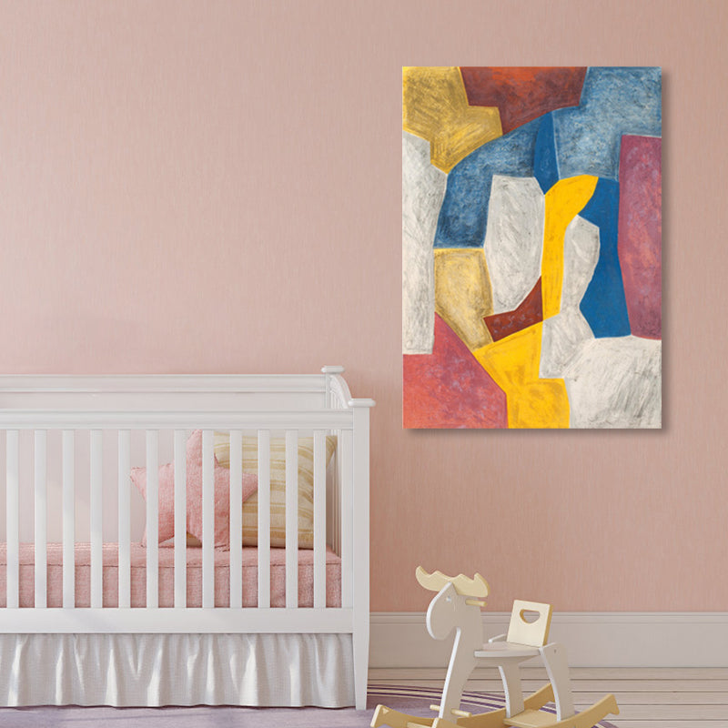 Brehn | Farbige abstrakte Wandkunst Druck Mid-Century Modern strukturierte Leinwand für das Wohnzimmer