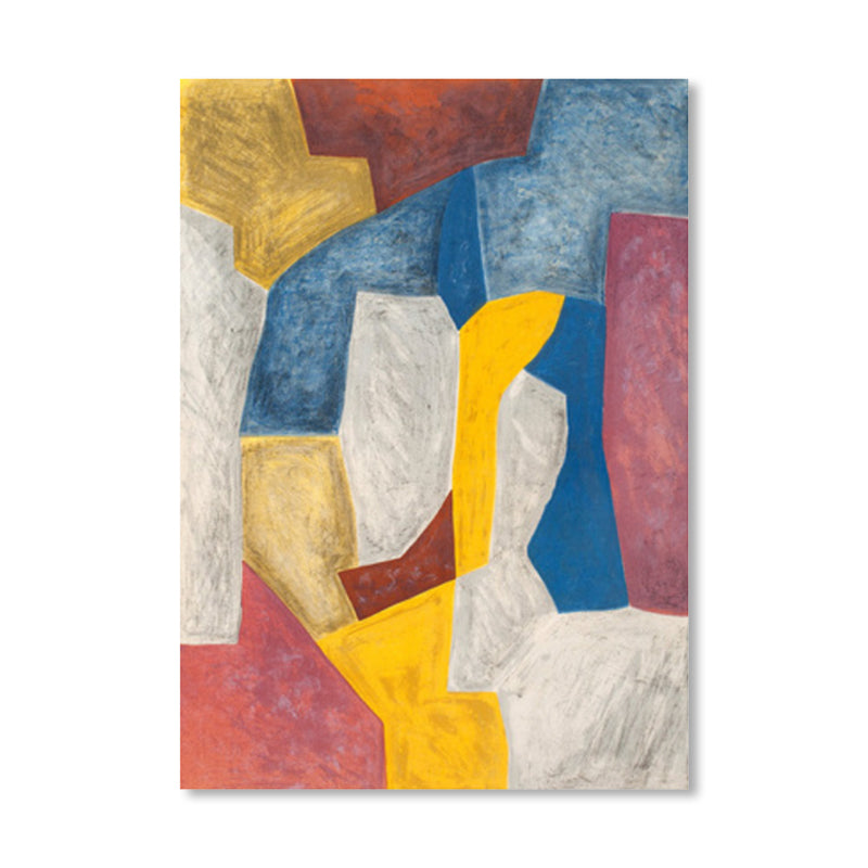 Brehn | Farbige abstrakte Wandkunst Druck Mid-Century Modern strukturierte Leinwand für das Wohnzimmer