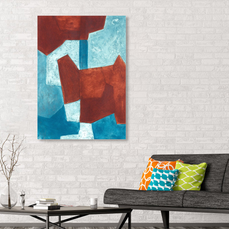 Brehn | Farbige abstrakte Wandkunst Druck Mid-Century Modern strukturierte Leinwand für das Wohnzimmer