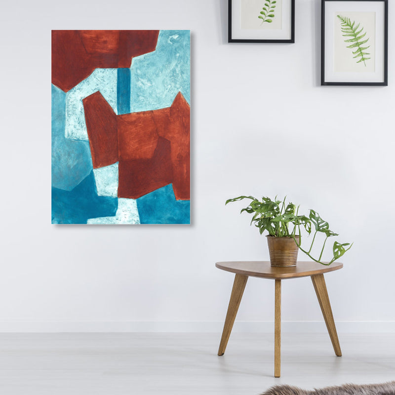 Brehn | Farbige abstrakte Wandkunst Druck Mid-Century Modern strukturierte Leinwand für das Wohnzimmer