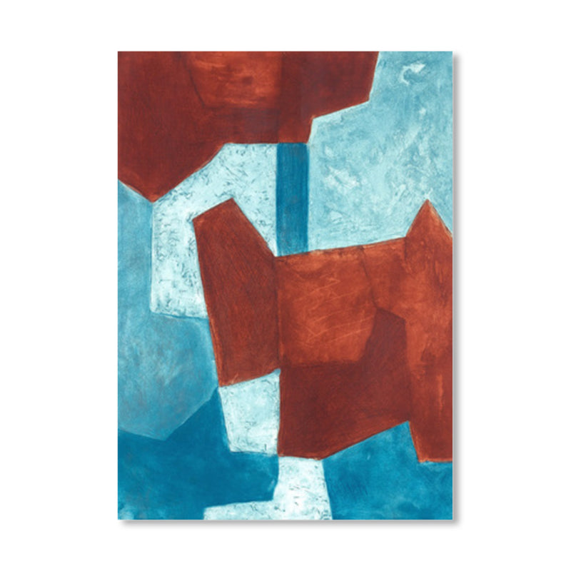 Brehn | Farbige abstrakte Wandkunst Druck Mid-Century Modern strukturierte Leinwand für das Wohnzimmer