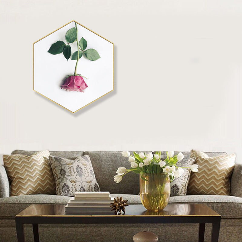 Brehn | Foto Druck Rosenblüte Leinwand Helle Farbe Skandinavische Wanddekoration für das Wohnzimmer