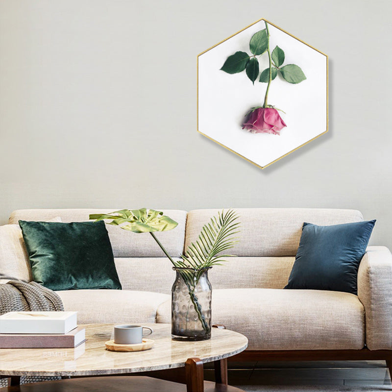 Brehn | Foto Druck Rosenblüte Leinwand Helle Farbe Skandinavische Wanddekoration für das Wohnzimmer