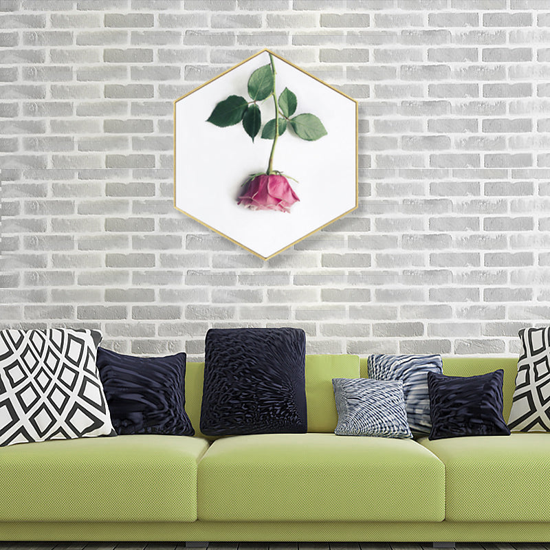 Brehn | Foto Druck Rosenblüte Leinwand Helle Farbe Skandinavische Wanddekoration für das Wohnzimmer