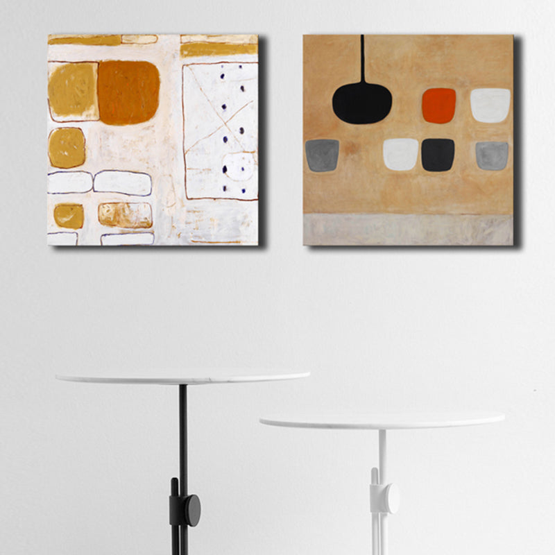 Brehn | Helle Farben Abstract Leinwand Texturiertes Wandkunstdruck für Gästezimmer, Mehrere Größenoptionen