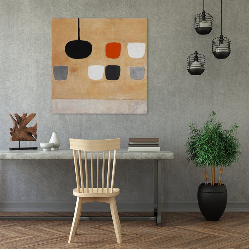 Brehn | Helle Farben Abstract Leinwand Texturiertes Wandkunstdruck für Gästezimmer, Mehrere Größenoptionen