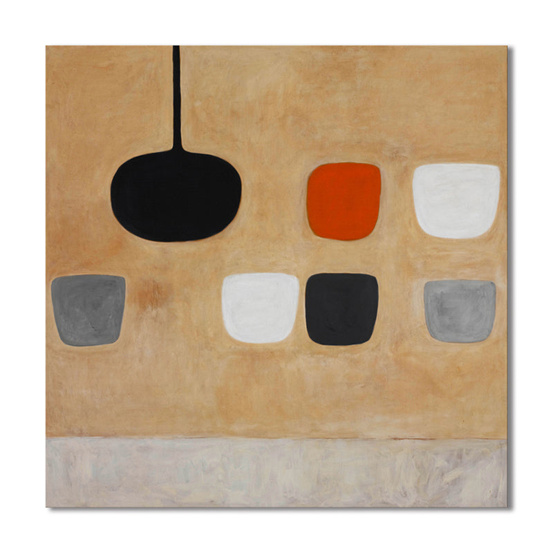 Brehn | Helle Farben Abstract Leinwand Texturiertes Wandkunstdruck für Gästezimmer, Mehrere Größenoptionen