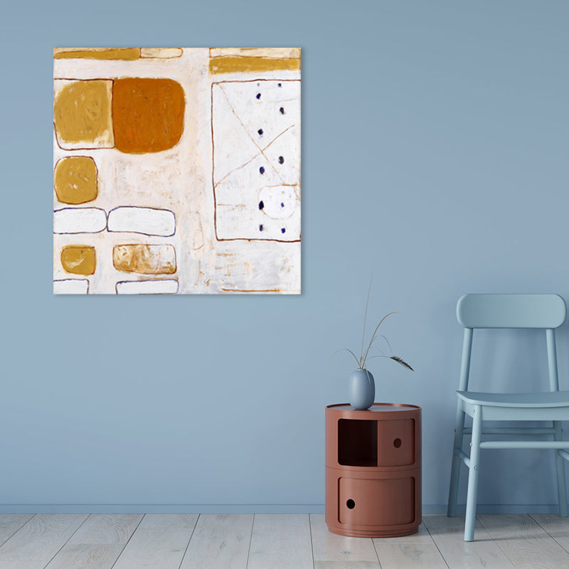 Brehn | Helle Farben Abstract Leinwand Texturiertes Wandkunstdruck für Gästezimmer, Mehrere Größenoptionen
