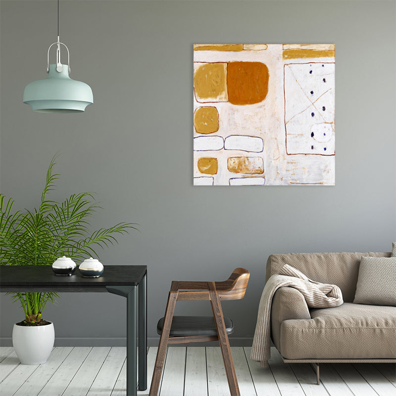 Brehn | Helle Farben Abstract Leinwand Texturiertes Wandkunstdruck für Gästezimmer, Mehrere Größenoptionen