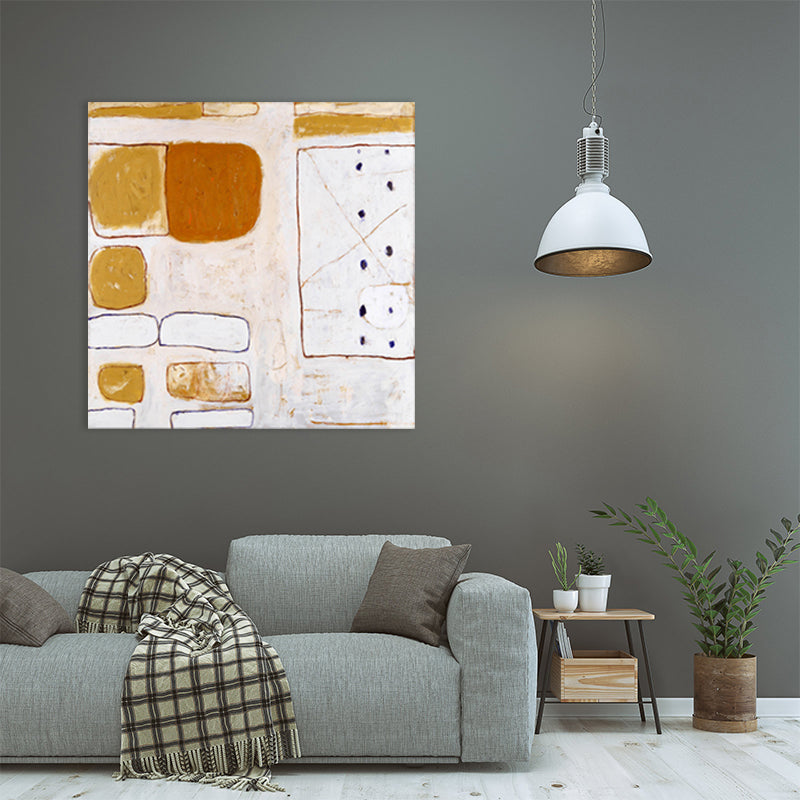 Brehn | Helle Farben Abstract Leinwand Texturiertes Wandkunstdruck für Gästezimmer, Mehrere Größenoptionen