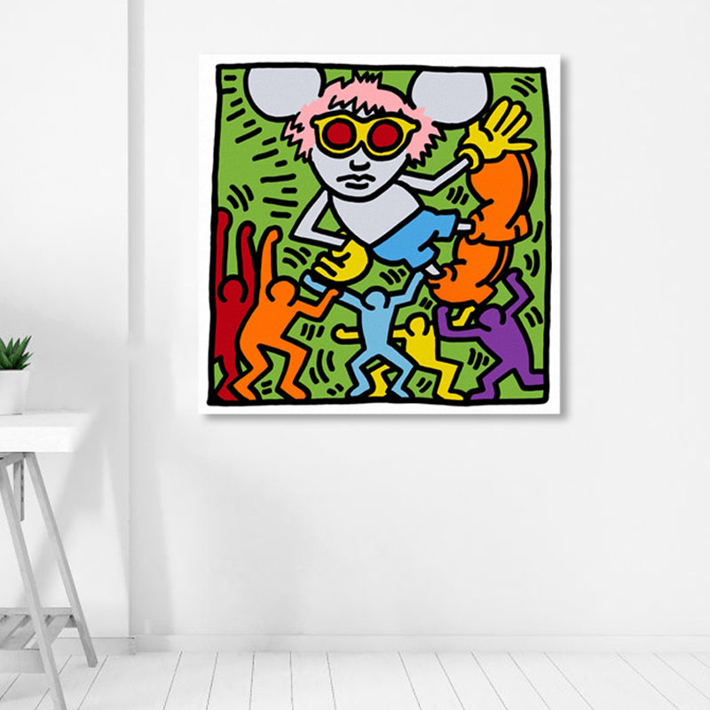 Brehn | Lichtfarbe Pop Art Gemälde Mausdruck Aufgewickelte Leinwand für das Wohnzimmer, Mehrere Größen
