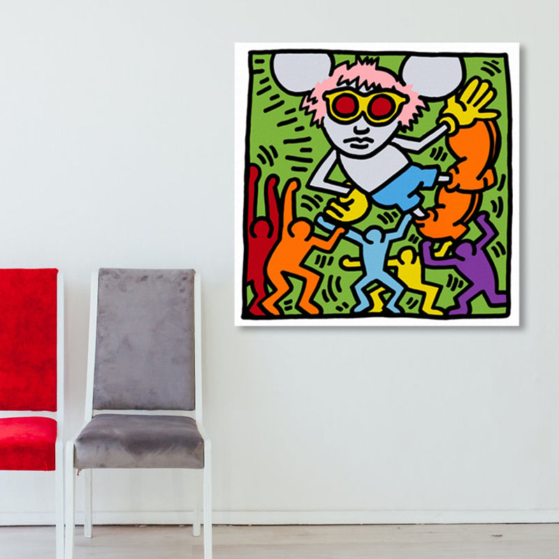 Brehn | Lichtfarbe Pop Art Gemälde Mausdruck Aufgewickelte Leinwand für das Wohnzimmer, Mehrere Größen