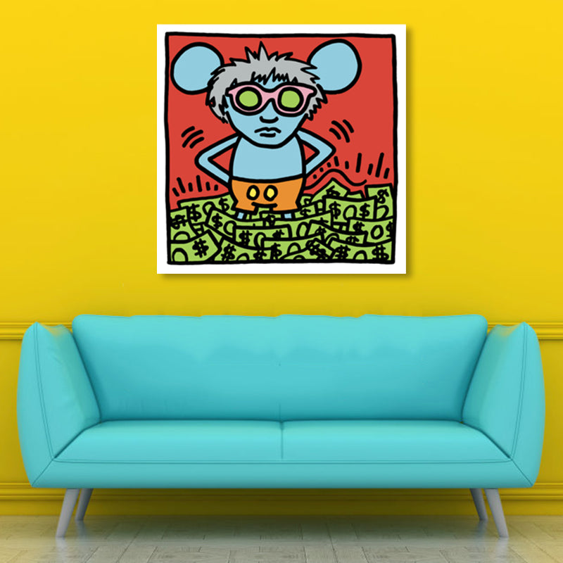 Brehn | Lichtfarbe Pop Art Gemälde Mausdruck Aufgewickelte Leinwand für das Wohnzimmer, Mehrere Größen