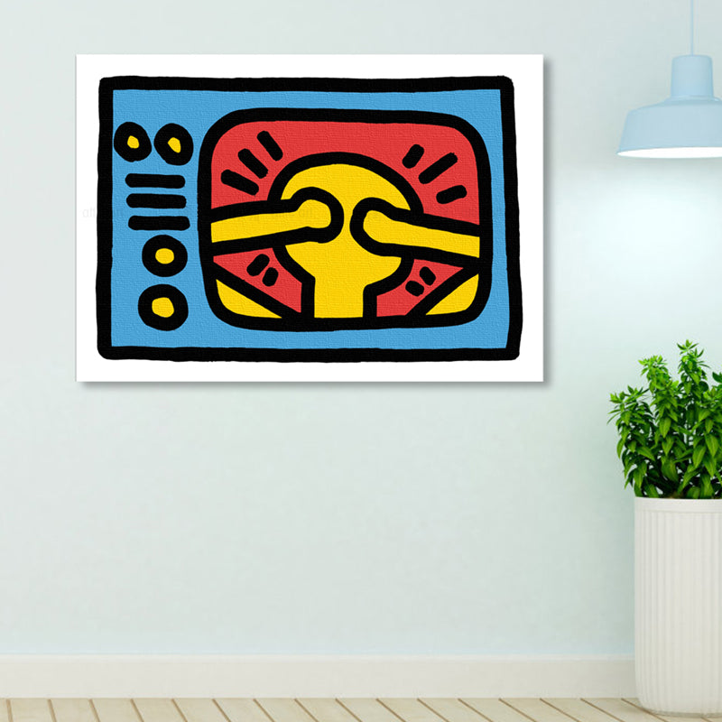Brehn | Neuheit Figur Grafik Malerei Pop Art Leinwand Wanddekoration in hellen Farben für das Badezimmer
