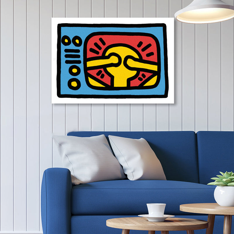 Brehn | Neuheit Figur Grafik Malerei Pop Art Leinwand Wanddekoration in hellen Farben für das Badezimmer