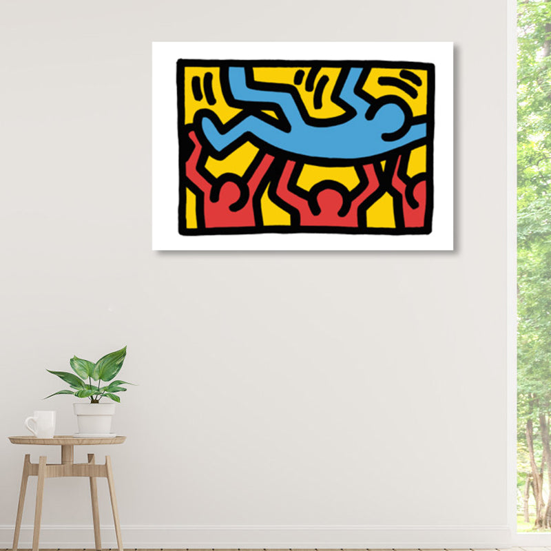 Brehn | Neuheit Figur Grafik Malerei Pop Art Leinwand Wanddekoration in hellen Farben für das Badezimmer