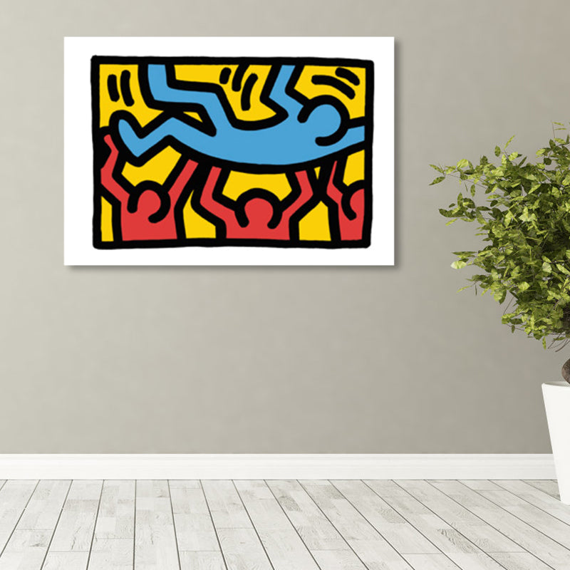 Brehn | Neuheit Figur Grafik Malerei Pop Art Leinwand Wanddekoration in hellen Farben für das Badezimmer