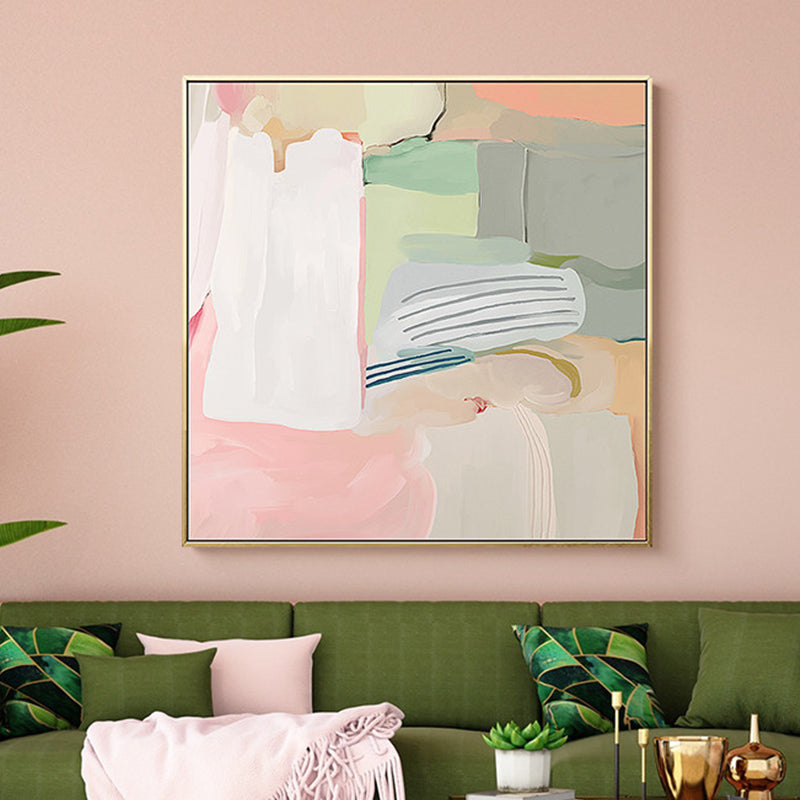 Brehn | Abstrakter Expressionismus Stil Wasserfarben Leinwand Pastellfarbe Jungen Schlafzimmer Wandkunst Dekor
