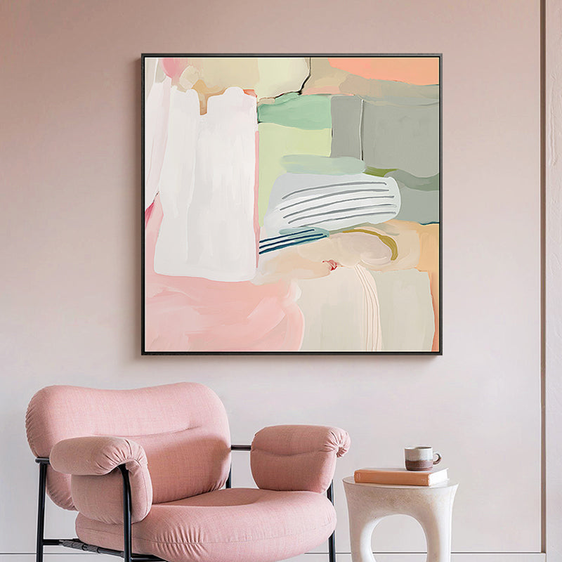 Brehn | Abstrakter Expressionismus Stil Wasserfarben Leinwand Pastellfarbe Jungen Schlafzimmer Wandkunst Dekor