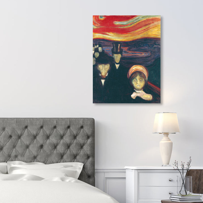 Brehn | Figur auf Holzbrücke Kunstdruck Abstract Expressionismus Leinwand Wanddekoration in sanften Farben für den Raum