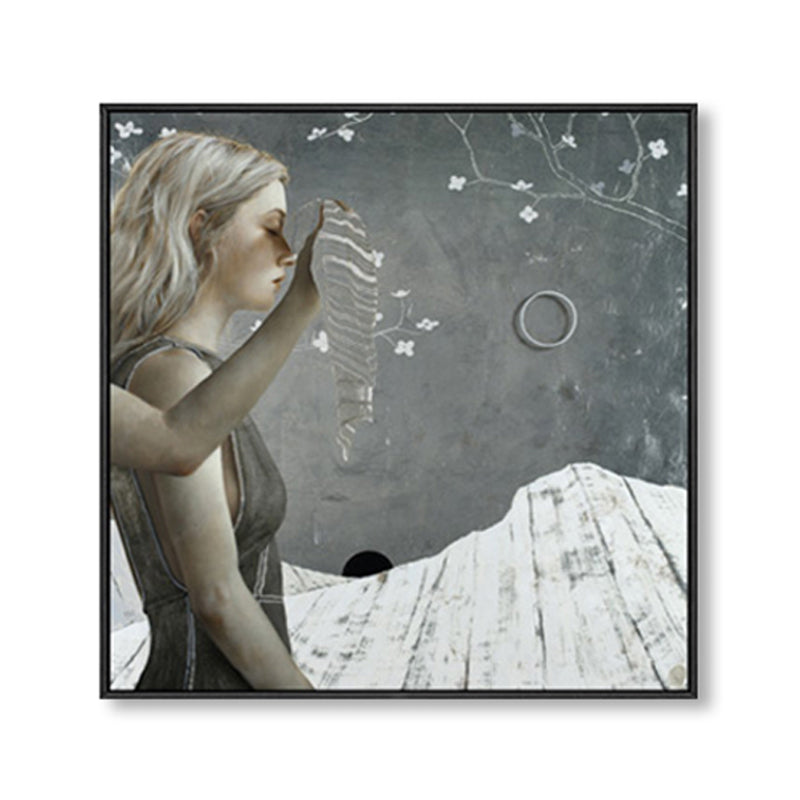 Brehn | Surrealismus Gehende Maid Leinwand Kunstmalerei Charakter Sanfte Farbe Galerie Wanddeko