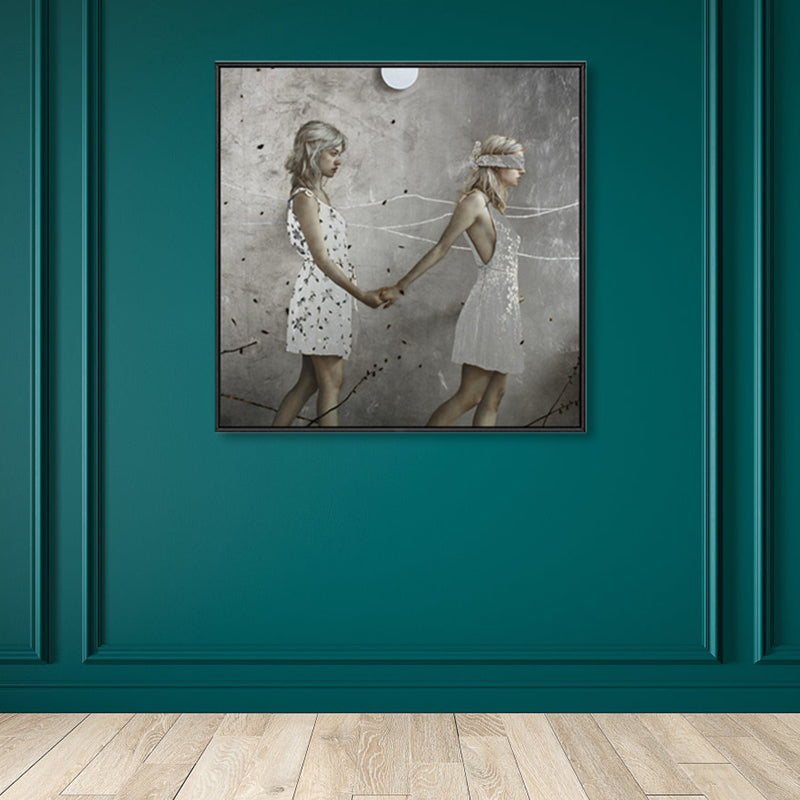 Brehn | Surrealismus Gehende Maid Leinwand Kunstmalerei Charakter Sanfte Farbe Galerie Wanddeko
