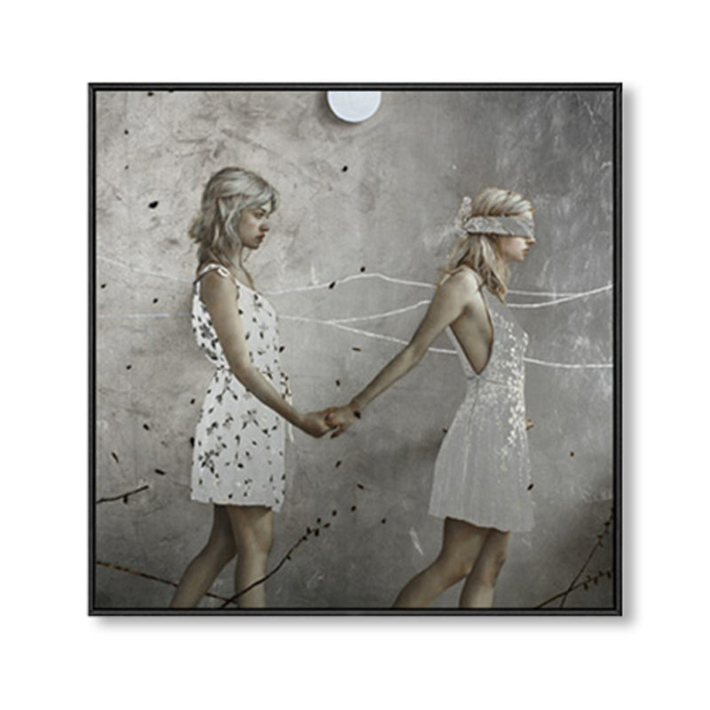 Brehn | Surrealismus Gehende Maid Leinwand Kunstmalerei Charakter Sanfte Farbe Galerie Wanddeko