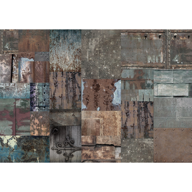 Brehn | Donkere Kleur Steampunk Behang Volledige Maat Metaal Effect Wanddecoratie voor Thuisinterieur